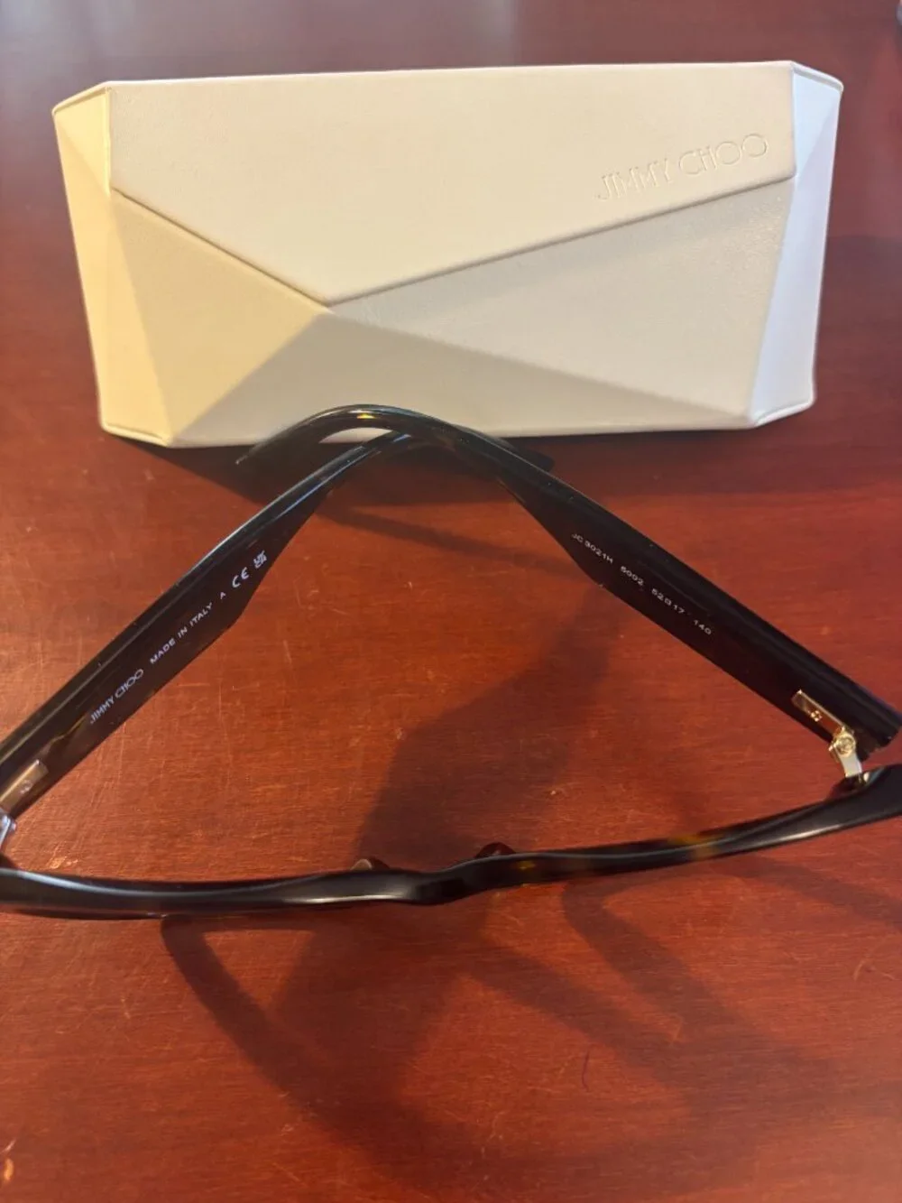Jimmy Choo JC 3021H 5002 Havana Tortoise Eyeglasses Frames Gold Studs 52mm + CAS